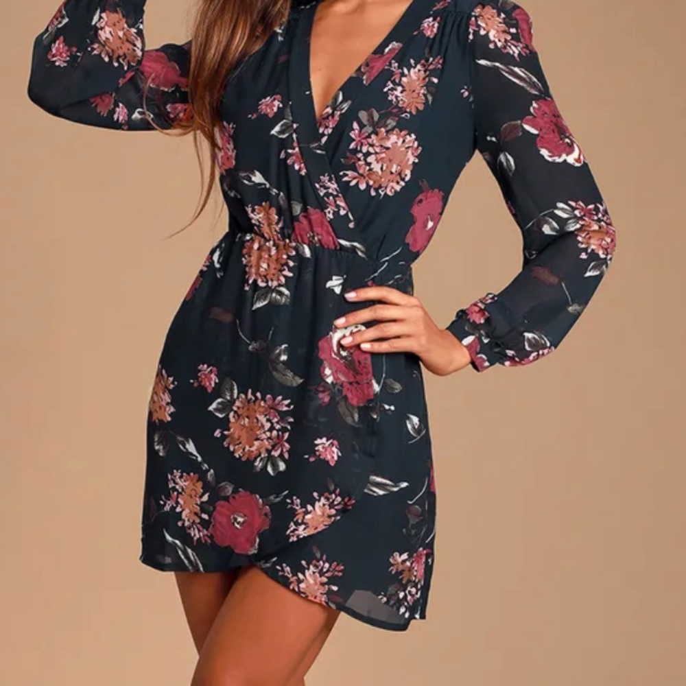 Pretty Pretender Navy Floral Print Dress